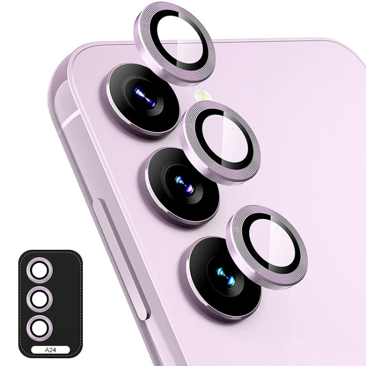 For Samsung Galaxy A24 ENKAY Hat-Prince 9H Rear Camera Lens Aluminium Alloy Ring Tempered Glass Film, For Samsung Galaxy A24