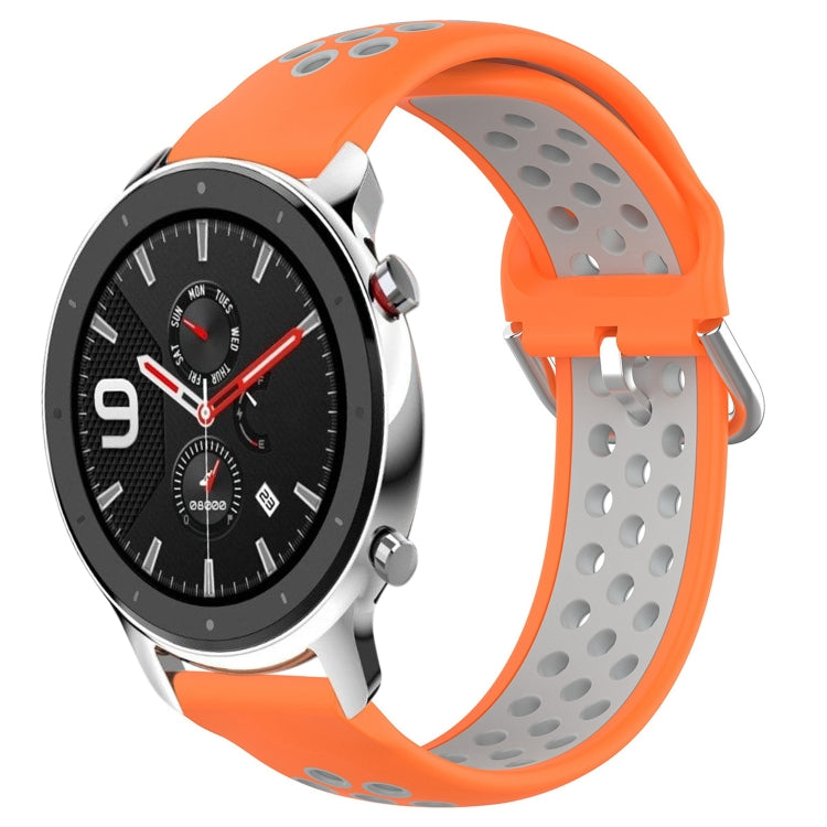 22mm Perforated Breathable Sports Silicone Watch Band, For Amazfit GTR 4, For Amazfit GTR 4 Pro, For Amazfit GTR 3, For Amazfit GTR 3 Pro, For Amazfit GTR 2e, For Amazfit GTR 2