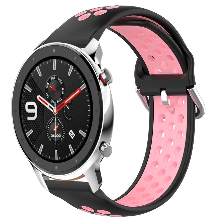 22mm Perforated Breathable Sports Silicone Watch Band, For Amazfit GTR 4, For Amazfit GTR 4 Pro, For Amazfit GTR 3, For Amazfit GTR 3 Pro, For Amazfit GTR 2e, For Amazfit GTR 2