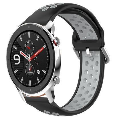 22mm Perforated Breathable Sports Silicone Watch Band, For Amazfit GTR 4, For Amazfit GTR 4 Pro, For Amazfit GTR 3, For Amazfit GTR 3 Pro, For Amazfit GTR 2e, For Amazfit GTR 2