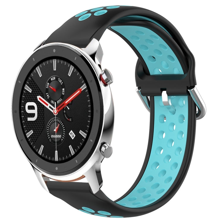 22mm Perforated Breathable Sports Silicone Watch Band, For Amazfit GTR 4, For Amazfit GTR 4 Pro, For Amazfit GTR 3, For Amazfit GTR 3 Pro, For Amazfit GTR 2e, For Amazfit GTR 2