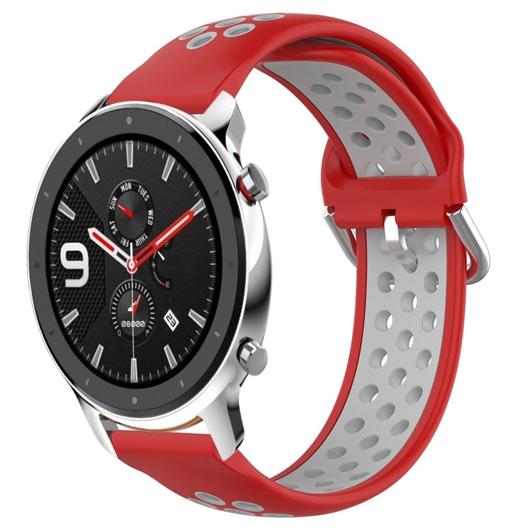 22mm Perforated Breathable Sports Silicone Watch Band, For Amazfit GTR 4, For Amazfit GTR 4 Pro, For Amazfit GTR 3, For Amazfit GTR 3 Pro, For Amazfit GTR 2e, For Amazfit GTR 2