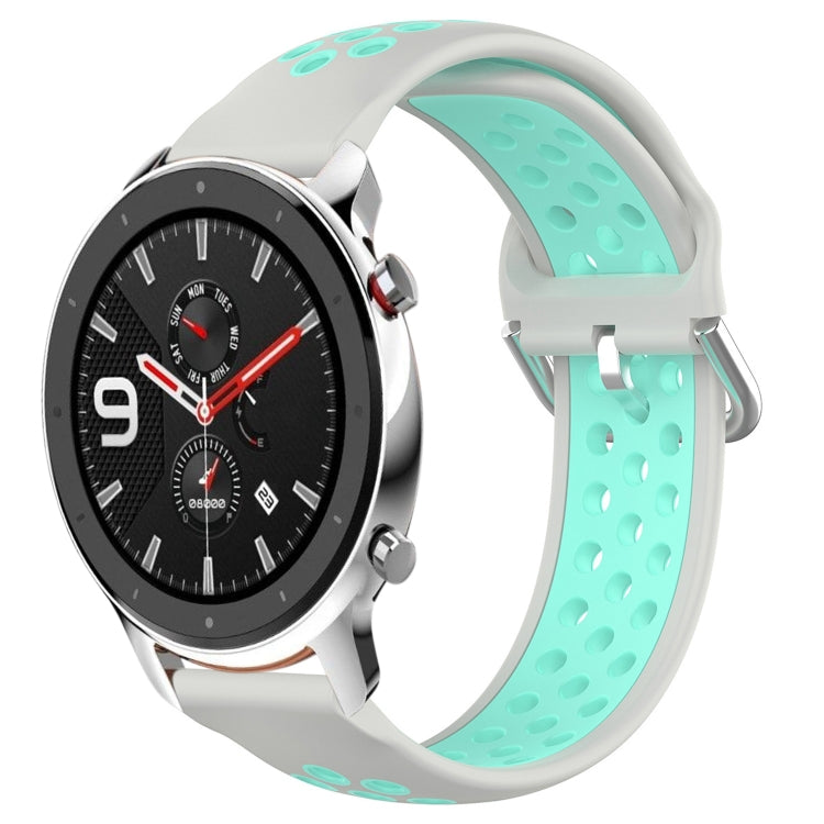 22mm Perforated Breathable Sports Silicone Watch Band, For Amazfit GTR 4, For Amazfit GTR 4 Pro, For Amazfit GTR 3, For Amazfit GTR 3 Pro, For Amazfit GTR 2e, For Amazfit GTR 2