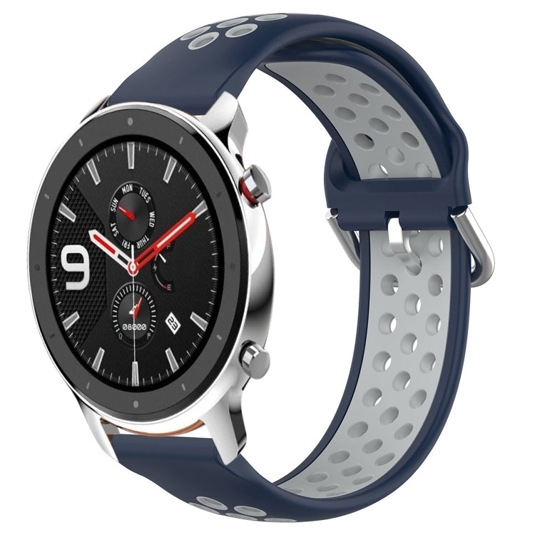 22mm Perforated Breathable Sports Silicone Watch Band, For Amazfit GTR 4, For Amazfit GTR 4 Pro, For Amazfit GTR 3, For Amazfit GTR 3 Pro, For Amazfit GTR 2e, For Amazfit GTR 2