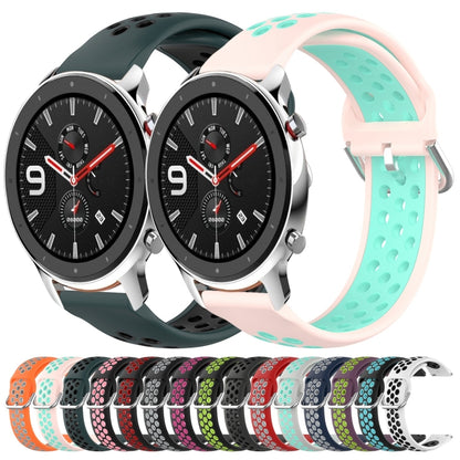 22mm Perforated Breathable Sports Silicone Watch Band, For Amazfit GTR 4, For Amazfit GTR 4 Pro, For Amazfit GTR 3, For Amazfit GTR 3 Pro, For Amazfit GTR 2e, For Amazfit GTR 2