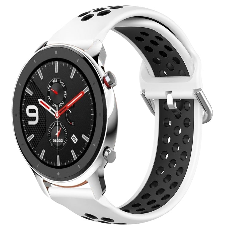 22mm Perforated Breathable Sports Silicone Watch Band, For Amazfit GTR 4, For Amazfit GTR 4 Pro, For Amazfit GTR 3, For Amazfit GTR 3 Pro, For Amazfit GTR 2e, For Amazfit GTR 2