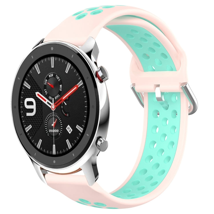 22mm Perforated Breathable Sports Silicone Watch Band, For Amazfit GTR 4, For Amazfit GTR 4 Pro, For Amazfit GTR 3, For Amazfit GTR 3 Pro, For Amazfit GTR 2e, For Amazfit GTR 2