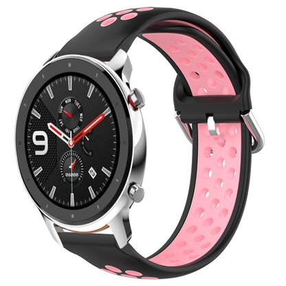 22mm Perforated Breathable Sports Silicone Watch Band, For Amazfit GTR 4, For Amazfit GTR 4 Pro, For Amazfit GTR 3, For Amazfit GTR 3 Pro, For Amazfit GTR 2e, For Amazfit GTR 2