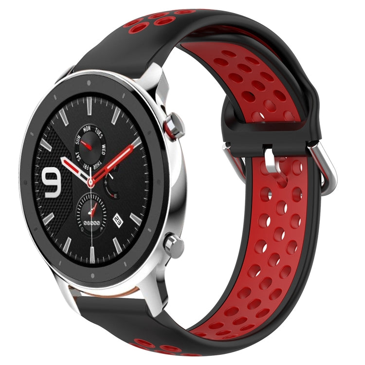 22mm Perforated Breathable Sports Silicone Watch Band, For Amazfit GTR 4, For Amazfit GTR 4 Pro, For Amazfit GTR 3, For Amazfit GTR 3 Pro, For Amazfit GTR 2e, For Amazfit GTR 2