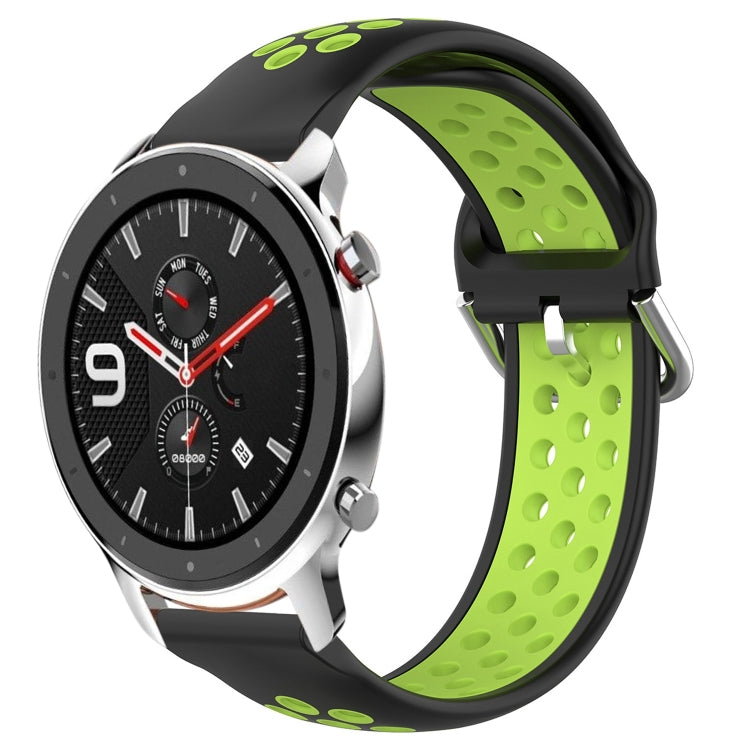 22mm Perforated Breathable Sports Silicone Watch Band, For Amazfit GTR 4, For Amazfit GTR 4 Pro, For Amazfit GTR 3, For Amazfit GTR 3 Pro, For Amazfit GTR 2e, For Amazfit GTR 2