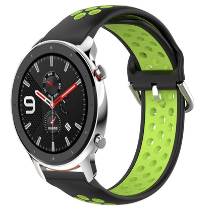 22mm Perforated Breathable Sports Silicone Watch Band, For Amazfit GTR 4, For Amazfit GTR 4 Pro, For Amazfit GTR 3, For Amazfit GTR 3 Pro, For Amazfit GTR 2e, For Amazfit GTR 2