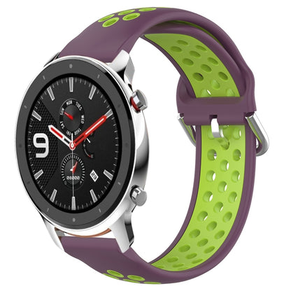 22mm Perforated Breathable Sports Silicone Watch Band, For Amazfit GTR 4, For Amazfit GTR 4 Pro, For Amazfit GTR 3, For Amazfit GTR 3 Pro, For Amazfit GTR 2e, For Amazfit GTR 2