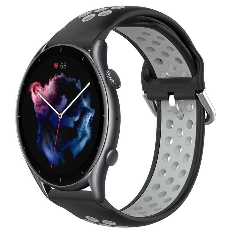 22mm Perforated Breathable Sports Silicone Watch Band, For Amazfit GTR 4, For Amazfit GTR 4 Pro, For Amazfit GTR 3, For Amazfit GTR 3 Pro, For Amazfit GTR 2e, For Amazfit GTR 2