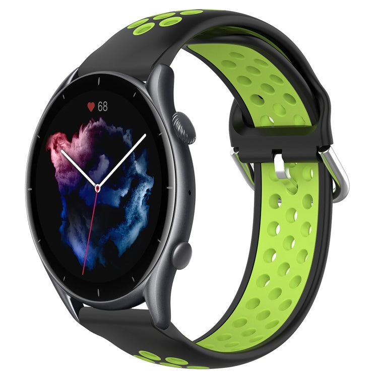 22mm Perforated Breathable Sports Silicone Watch Band, For Amazfit GTR 4, For Amazfit GTR 4 Pro, For Amazfit GTR 3, For Amazfit GTR 3 Pro, For Amazfit GTR 2e, For Amazfit GTR 2