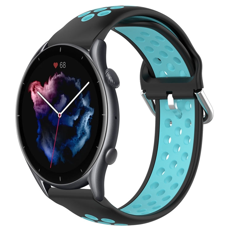 22mm Perforated Breathable Sports Silicone Watch Band, For Amazfit GTR 4, For Amazfit GTR 4 Pro, For Amazfit GTR 3, For Amazfit GTR 3 Pro, For Amazfit GTR 2e, For Amazfit GTR 2