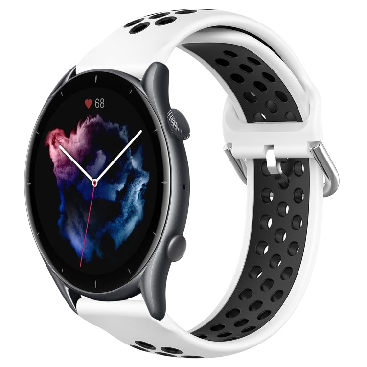 22mm Perforated Breathable Sports Silicone Watch Band, For Amazfit GTR 4, For Amazfit GTR 4 Pro, For Amazfit GTR 3, For Amazfit GTR 3 Pro, For Amazfit GTR 2e, For Amazfit GTR 2