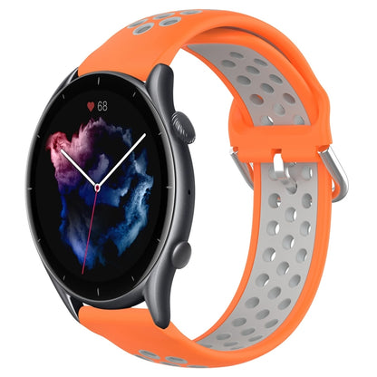 22mm Perforated Breathable Sports Silicone Watch Band, For Amazfit GTR 4, For Amazfit GTR 4 Pro, For Amazfit GTR 3, For Amazfit GTR 3 Pro, For Amazfit GTR 2e, For Amazfit GTR 2