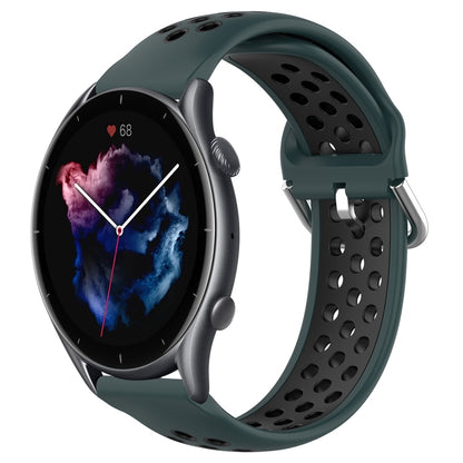 22mm Perforated Breathable Sports Silicone Watch Band, For Amazfit GTR 4, For Amazfit GTR 4 Pro, For Amazfit GTR 3, For Amazfit GTR 3 Pro, For Amazfit GTR 2e, For Amazfit GTR 2