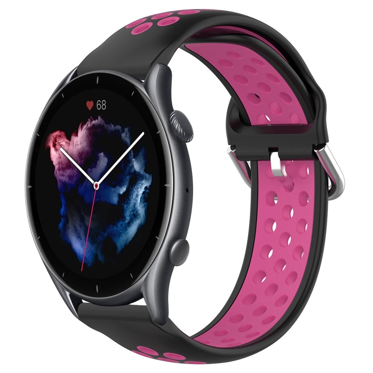 22mm Perforated Breathable Sports Silicone Watch Band, For Amazfit GTR 4, For Amazfit GTR 4 Pro, For Amazfit GTR 3, For Amazfit GTR 3 Pro, For Amazfit GTR 2e, For Amazfit GTR 2