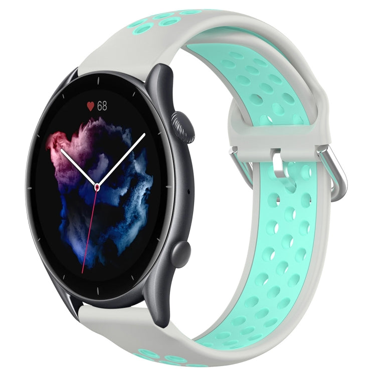22mm Perforated Breathable Sports Silicone Watch Band, For Amazfit GTR 4, For Amazfit GTR 4 Pro, For Amazfit GTR 3, For Amazfit GTR 3 Pro, For Amazfit GTR 2e, For Amazfit GTR 2