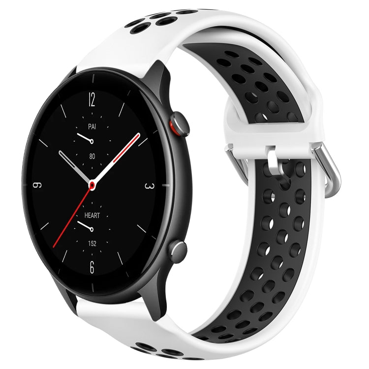 22mm Perforated Breathable Sports Silicone Watch Band, For Amazfit GTR 4, For Amazfit GTR 4 Pro, For Amazfit GTR 3, For Amazfit GTR 3 Pro, For Amazfit GTR 2e, For Amazfit GTR 2