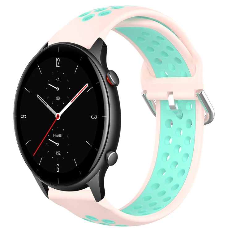 22mm Perforated Breathable Sports Silicone Watch Band, For Amazfit GTR 4, For Amazfit GTR 4 Pro, For Amazfit GTR 3, For Amazfit GTR 3 Pro, For Amazfit GTR 2e, For Amazfit GTR 2