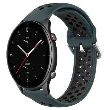 22mm Perforated Breathable Sports Silicone Watch Band, For Amazfit GTR 4, For Amazfit GTR 4 Pro, For Amazfit GTR 3, For Amazfit GTR 3 Pro, For Amazfit GTR 2e, For Amazfit GTR 2