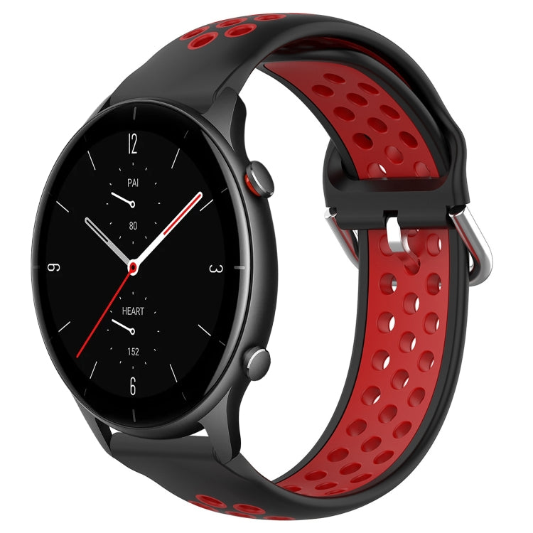 22mm Perforated Breathable Sports Silicone Watch Band, For Amazfit GTR 4, For Amazfit GTR 4 Pro, For Amazfit GTR 3, For Amazfit GTR 3 Pro, For Amazfit GTR 2e, For Amazfit GTR 2