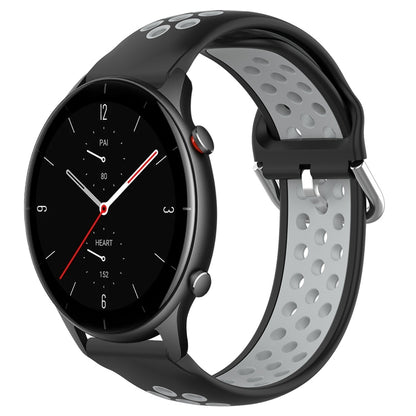 22mm Perforated Breathable Sports Silicone Watch Band, For Amazfit GTR 4, For Amazfit GTR 4 Pro, For Amazfit GTR 3, For Amazfit GTR 3 Pro, For Amazfit GTR 2e, For Amazfit GTR 2