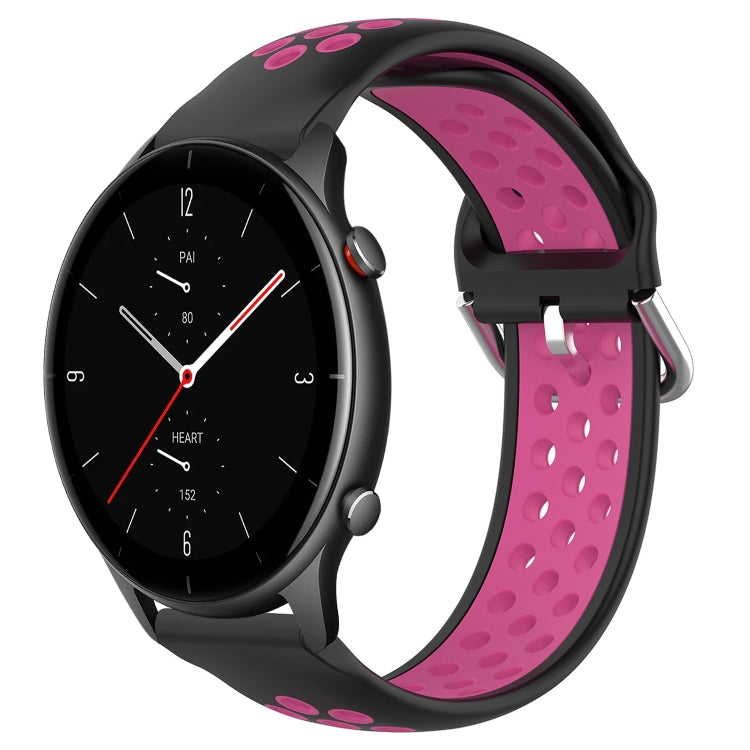 22mm Perforated Breathable Sports Silicone Watch Band, For Amazfit GTR 4, For Amazfit GTR 4 Pro, For Amazfit GTR 3, For Amazfit GTR 3 Pro, For Amazfit GTR 2e, For Amazfit GTR 2