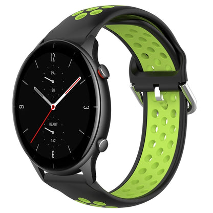 22mm Perforated Breathable Sports Silicone Watch Band, For Amazfit GTR 4, For Amazfit GTR 4 Pro, For Amazfit GTR 3, For Amazfit GTR 3 Pro, For Amazfit GTR 2e, For Amazfit GTR 2
