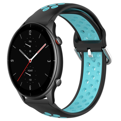 22mm Perforated Breathable Sports Silicone Watch Band, For Amazfit GTR 4, For Amazfit GTR 4 Pro, For Amazfit GTR 3, For Amazfit GTR 3 Pro, For Amazfit GTR 2e, For Amazfit GTR 2