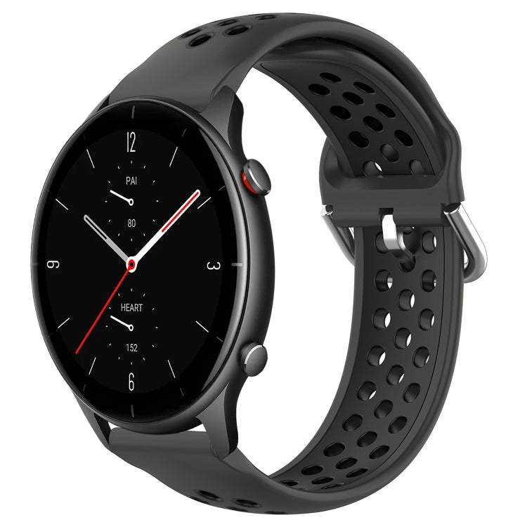 22mm Perforated Breathable Sports Silicone Watch Band, For Amazfit GTR 4, For Amazfit GTR 4 Pro, For Amazfit GTR 3, For Amazfit GTR 3 Pro, For Amazfit GTR 2e, For Amazfit GTR 2
