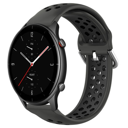 22mm Perforated Breathable Sports Silicone Watch Band, For Amazfit GTR 4, For Amazfit GTR 4 Pro, For Amazfit GTR 3, For Amazfit GTR 3 Pro, For Amazfit GTR 2e, For Amazfit GTR 2