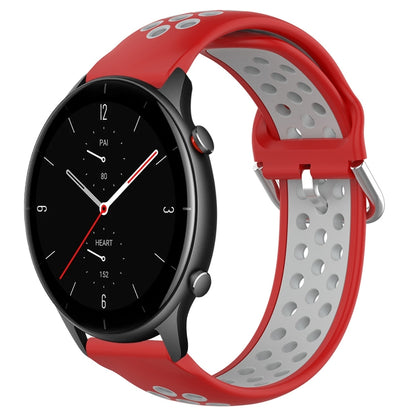 22mm Perforated Breathable Sports Silicone Watch Band, For Amazfit GTR 4, For Amazfit GTR 4 Pro, For Amazfit GTR 3, For Amazfit GTR 3 Pro, For Amazfit GTR 2e, For Amazfit GTR 2