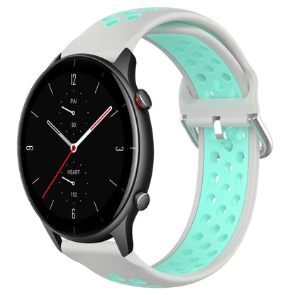 22mm Perforated Breathable Sports Silicone Watch Band, For Amazfit GTR 4, For Amazfit GTR 4 Pro, For Amazfit GTR 3, For Amazfit GTR 3 Pro, For Amazfit GTR 2e, For Amazfit GTR 2
