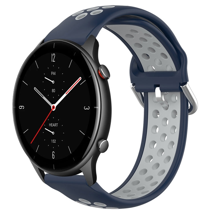 22mm Perforated Breathable Sports Silicone Watch Band, For Amazfit GTR 4, For Amazfit GTR 4 Pro, For Amazfit GTR 3, For Amazfit GTR 3 Pro, For Amazfit GTR 2e, For Amazfit GTR 2