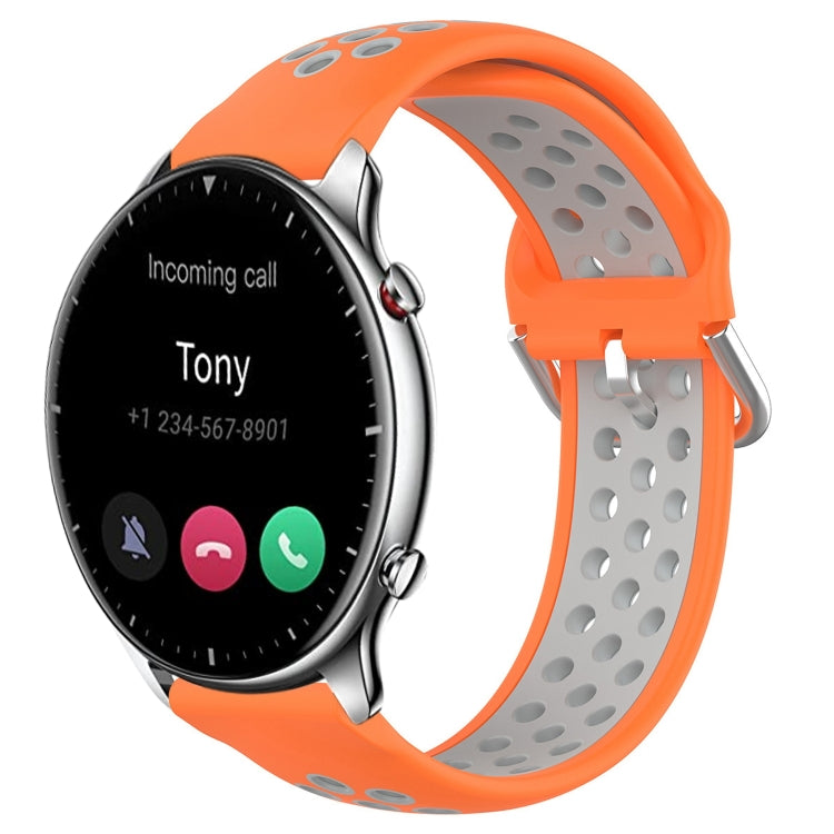 22mm Perforated Breathable Sports Silicone Watch Band, For Amazfit GTR 4, For Amazfit GTR 4 Pro, For Amazfit GTR 3, For Amazfit GTR 3 Pro, For Amazfit GTR 2e, For Amazfit GTR 2