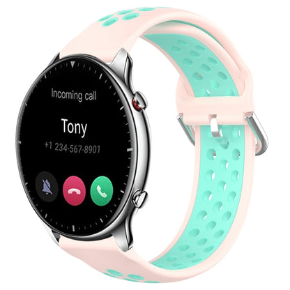 22mm Perforated Breathable Sports Silicone Watch Band, For Amazfit GTR 4, For Amazfit GTR 4 Pro, For Amazfit GTR 3, For Amazfit GTR 3 Pro, For Amazfit GTR 2e, For Amazfit GTR 2