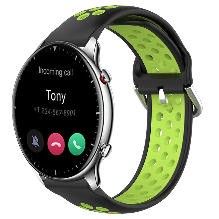 22mm Perforated Breathable Sports Silicone Watch Band, For Amazfit GTR 4, For Amazfit GTR 4 Pro, For Amazfit GTR 3, For Amazfit GTR 3 Pro, For Amazfit GTR 2e, For Amazfit GTR 2