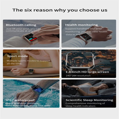 X7 1.83 inch Color Screen Smart Watch,Support Heart Rate Monitoring / Blood Pressure Monitoring