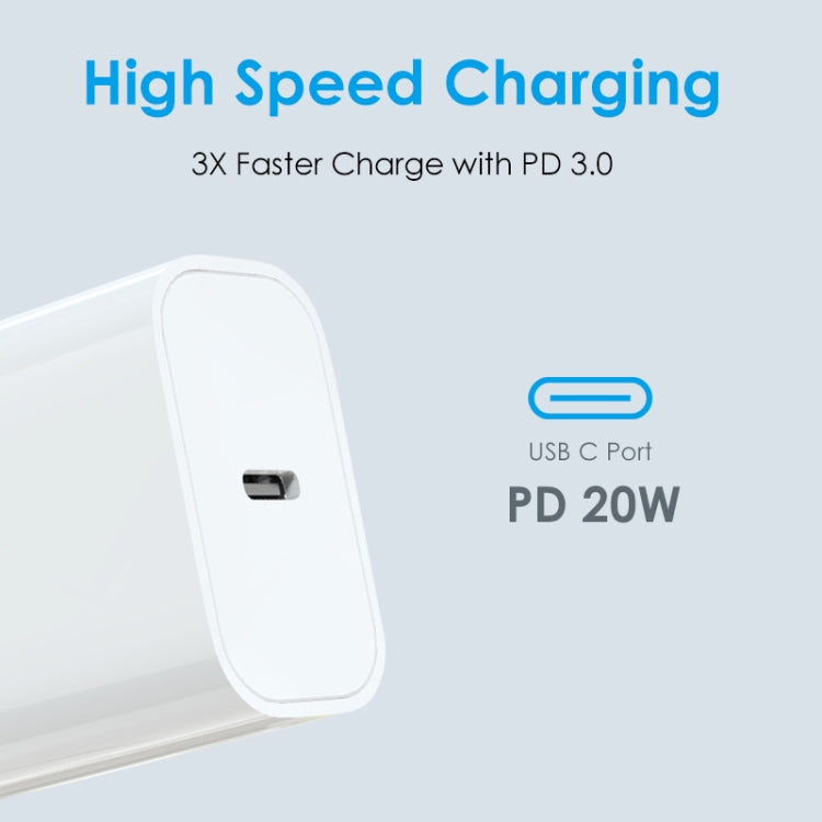 NORTHJO NOPD2001 PD 20W USB-C / Type-C Single Port Fast Charger, US Plug, EU Plug, UK Plug, AU Plug