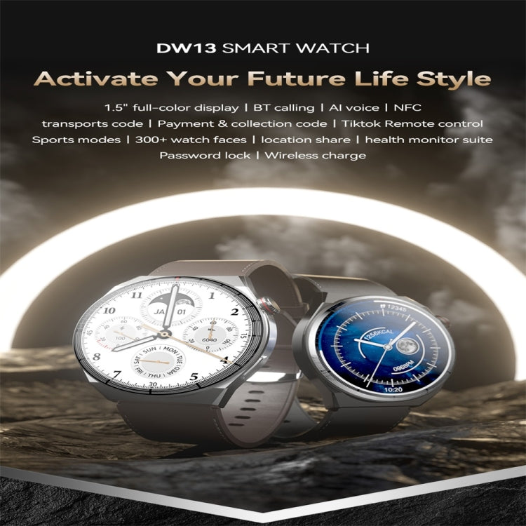 DW13 1.5 inch Color Screen Smart Watch,Support Heart Rate Monitoring / Blood Pressure Monitoring