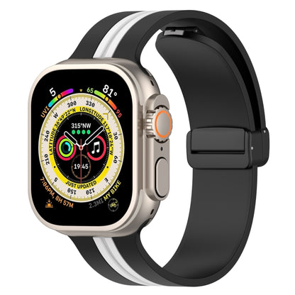 Magnetic Clasp Two-Color Silicone Watch Band, For Apple Watch Ultra 49mm, For Apple Watch Series 8&7 45mm, For Apple Watch Series 8&7 41mm