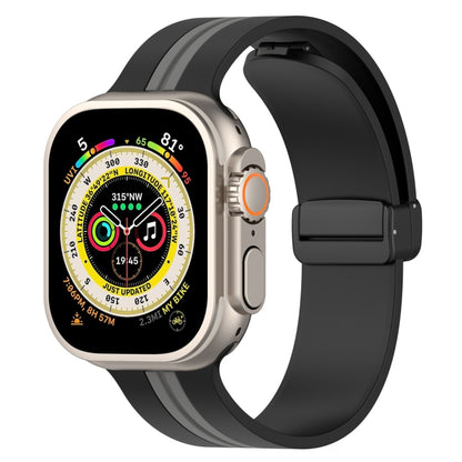 Magnetic Clasp Two-Color Silicone Watch Band, For Apple Watch Ultra 49mm, For Apple Watch Series 8&7 45mm, For Apple Watch Series 8&7 41mm
