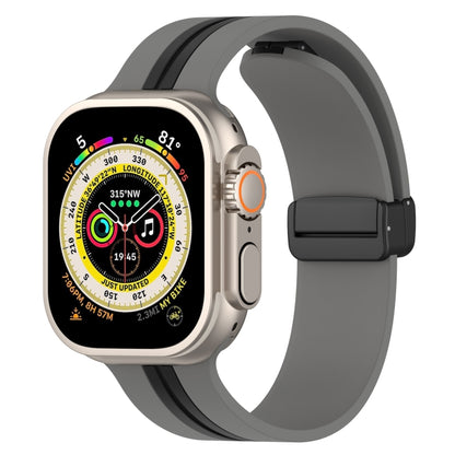 Magnetic Clasp Two-Color Silicone Watch Band, For Apple Watch Ultra 49mm, For Apple Watch Series 8&7 45mm, For Apple Watch Series 8&7 41mm