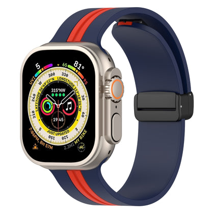 Magnetic Clasp Two-Color Silicone Watch Band, For Apple Watch Ultra 49mm, For Apple Watch Series 8&7 45mm, For Apple Watch Series 8&7 41mm