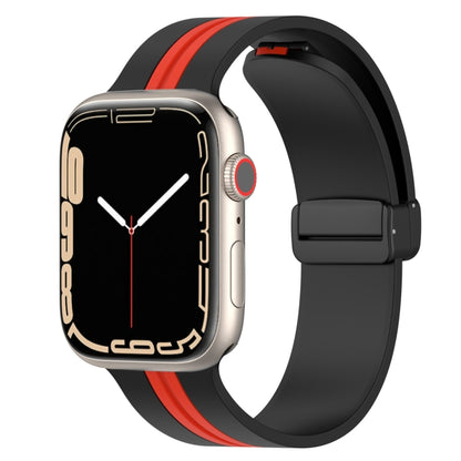 Magnetic Clasp Two-Color Silicone Watch Band, For Apple Watch Ultra 49mm, For Apple Watch Series 8&7 45mm, For Apple Watch Series 8&7 41mm