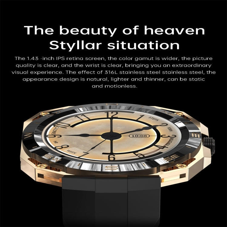 E25 1.43 inch Color Screen Smart Watch,Support Heart Rate Monitoring / Blood Pressure Monitoring