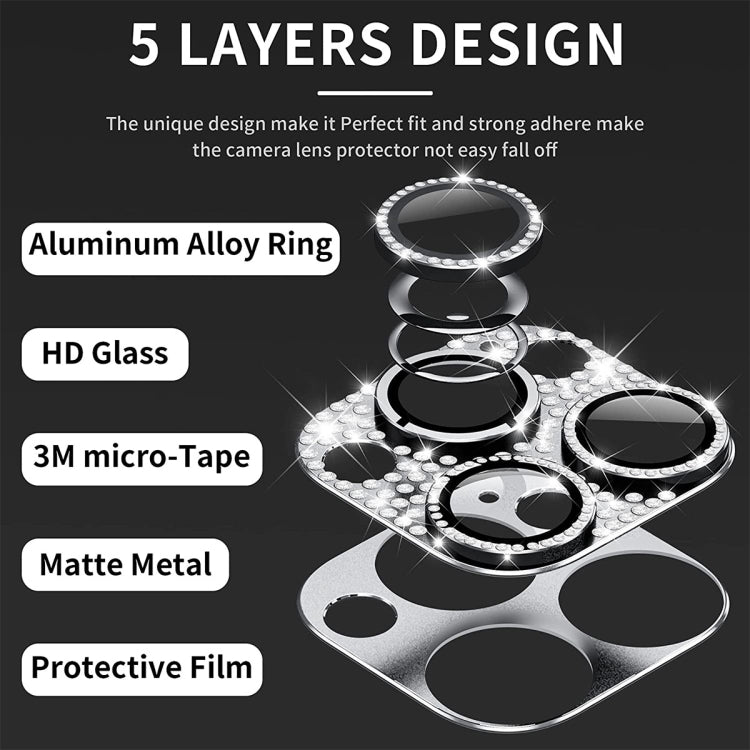 For iPhone 12 Pro / 12 Pro Max ENKAY Hat-Prince Blink Diamond Camera Lens Aluminium Alloy Tempered Glass Film, For iPhone 12 Pro